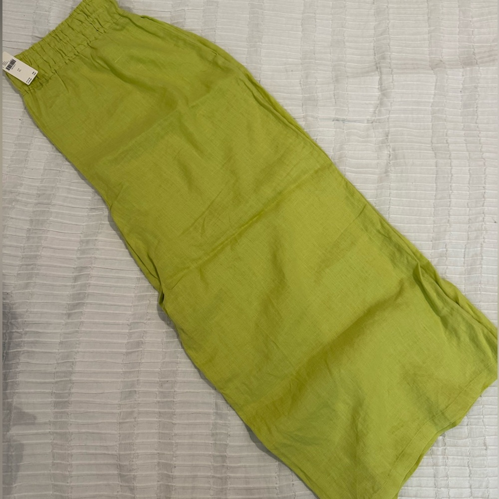 Anthropologie Sommerset Linen Pull-On pants. MUTED CITRUS. XL.